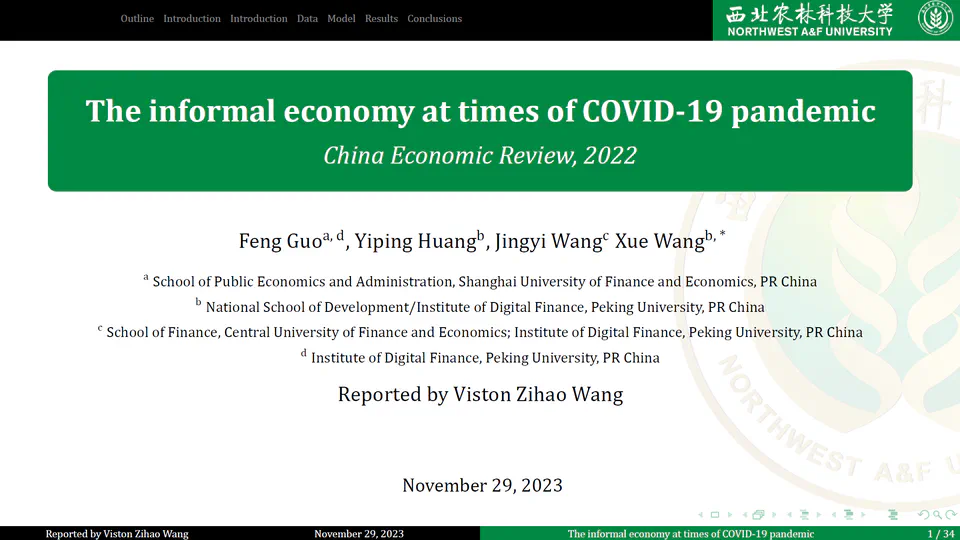 Paper sharing | The informal economy at times of COVID-19 pandemic